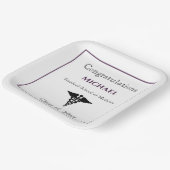 Gefeliciteerd Afstuderen Caduceus Bourgondië White Papieren Bordje (Gebogen)