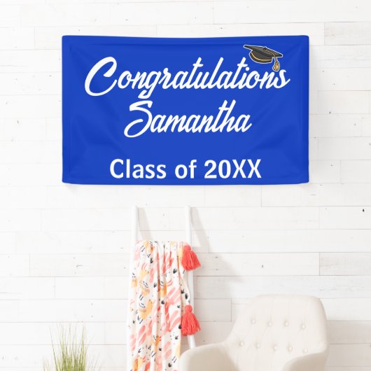 Gefeliciteerd Afstuderen Cap Party Banner - Aangep (Insitu)