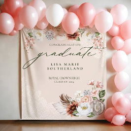 Gefeliciteerd Afstuderen Cowgirl Land Western Wandkleed