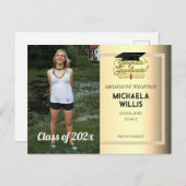 Gefeliciteerd Afstuderen Diploma Afstuderen pet Aankondigingskaart (Voorkant / Achterkant)