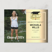 Gefeliciteerd Afstuderen Diploma Afstuderen pet Aankondigingskaart (Voorkant)