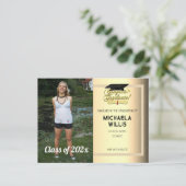 Gefeliciteerd Afstuderen Diploma Afstuderen pet Aankondigingskaart (Staand voorkant)