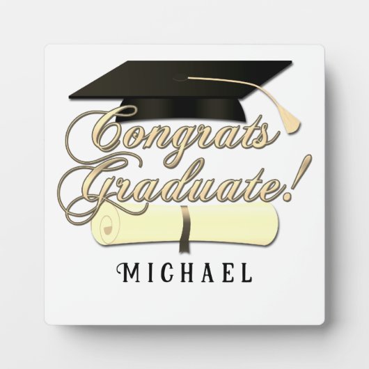 Gefeliciteerd Afstuderen Diploma Afstuderen pet Jo Fotoplaat (Voorkant)