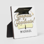 Gefeliciteerd Afstuderen Diploma Afstuderen pet Jo Fotoplaat (Voorkant)