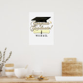 Gefeliciteerd Afstuderen Diploma Afstuderen pet Jo Poster (Keuken)