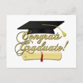 Gefeliciteerd Afstuderen Diploma en Afstuderen pet Briefkaart (Voorkant)
