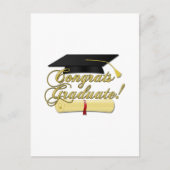 Gefeliciteerd Afstuderen Diploma en Afstuderen pet Briefkaart (Voorkant)