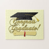 Gefeliciteerd Afstuderen Diploma en Afstuderen pet Legpuzzel (Horizontaal)