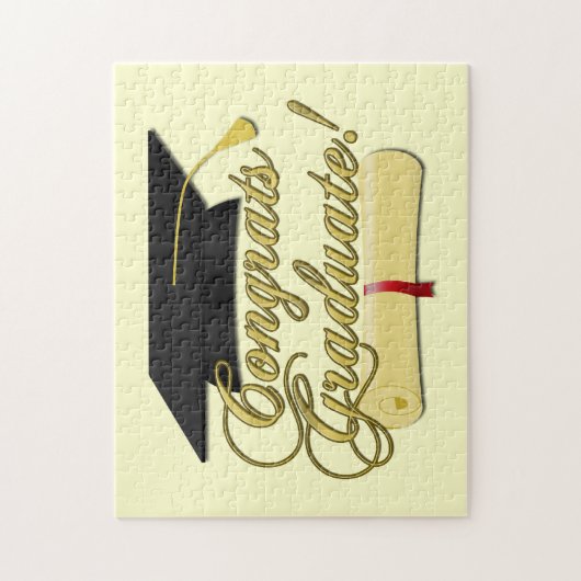 Gefeliciteerd Afstuderen Diploma en Afstuderen pet Legpuzzel (Verticaal)