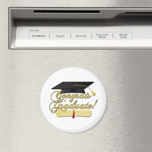 Gefeliciteerd Afstuderen Diploma en Afstuderen pet Magneet (Insitu (Vaatwasser))