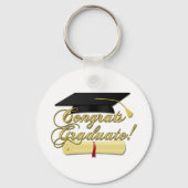 Gefeliciteerd Afstuderen Diploma en Afstuderen pet Sleutelhanger (Achterkant)