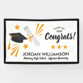 Gefeliciteerd Afstuderen Diploma Pet Graduation Pa Spandoek (Horizontaal)