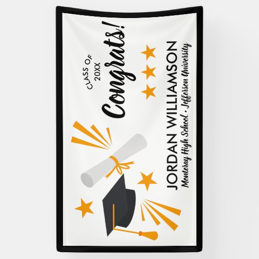 Gefeliciteerd Afstuderen Diploma Pet Graduation Pa Spandoek (Verticaal)