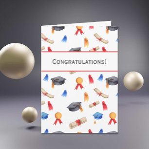 Gefeliciteerd Afstuderen Diplomas en Petten Kaart