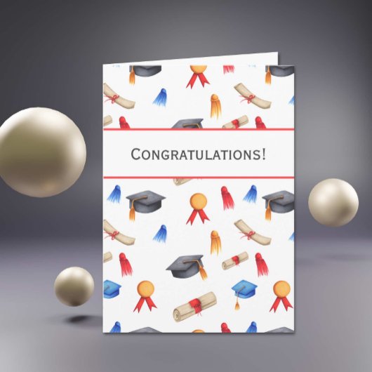 Gefeliciteerd Afstuderen Diplomas en Petten Kaart