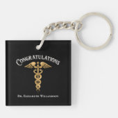 Gefeliciteerd Afstuderen Doctor in de geneeskunde Sleutelhanger (Achterkant)