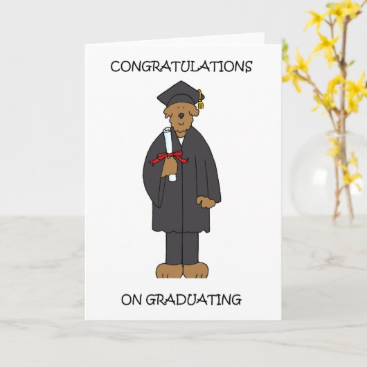 Gefeliciteerd Afstuderen Dog Obedience School Kaart (Gele Bloem)