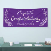 Gefeliciteerd Afstuderen Eenvoudig modern Paars Spandoek (Beurs)