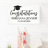 Gefeliciteerd Afstuderen eenvoudig script Spandoek (Insitu)