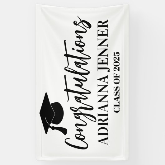 Gefeliciteerd Afstuderen eenvoudig script Spandoek (Verticaal)