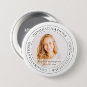 Gefeliciteerd Afstuderen eenvoudige moderne foto Ronde Button 7,6 Cm (Voorkant /achterkant)