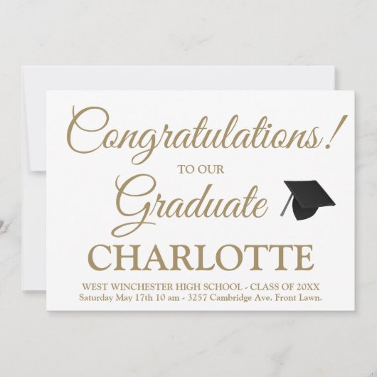 Gefeliciteerd afstuderen elegant afstuderen kaart (Voorkant)