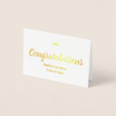Gefeliciteerd Afstuderen Elegant Gold Foil Script Folie Kaarten (Voorkant)