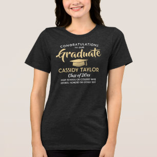 Gefeliciteerd Afstuderen Elegant Modern Afstuderen Tri-Blend Shirt