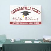 Gefeliciteerd Afstuderen Elegant Script Custom Spandoek (Beurs)