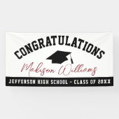 Gefeliciteerd Afstuderen Elegant Script Custom Spandoek (Horizontaal)