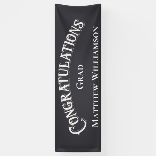 Gefeliciteerd Afstuderen Elegant Spandoek (Verticaal)