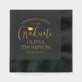 Gefeliciteerd Afstuderen Elegant Trendy Script Folie Servetten (Voorkant)