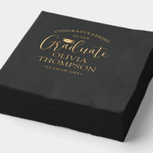 Gefeliciteerd Afstuderen Elegant Trendy Script Folie Servetten