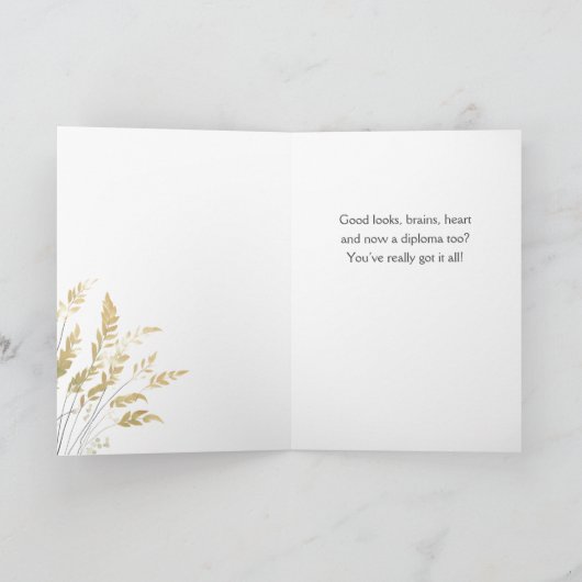 Gefeliciteerd Afstuderen Foliage Afstuderen Foto Kaart (Binnen)