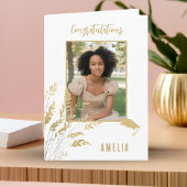 Gefeliciteerd Afstuderen Foliage Afstuderen Foto Kaart