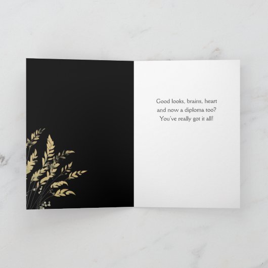 Gefeliciteerd Afstuderen Foliage Afstuderen Foto Kaart (Binnen)