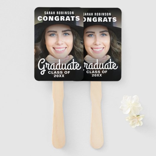 Gefeliciteerd Afstuderen | Foto Afstuderen Handwaaier (Voorkant en achterkant)