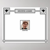 Gefeliciteerd Afstuderen Foto Black Signature Smal Poster (Voorkant)