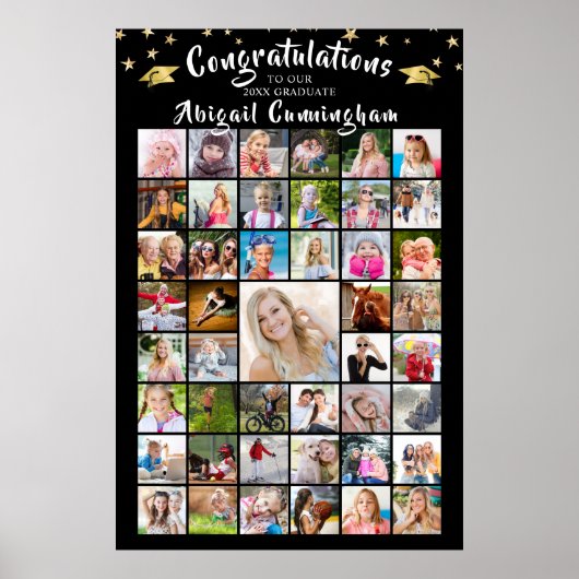 Gefeliciteerd Afstuderen Foto Collage 45 Poster (Voorkant)