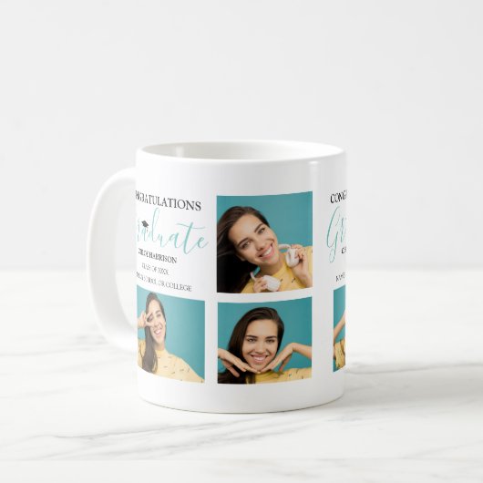 Gefeliciteerd Afstuderen Foto Collage Koffiemok (Voorkant links)