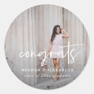 Gefeliciteerd Afstuderen Foto en Naam Sticker