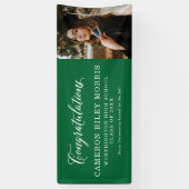 Gefeliciteerd afstuderen foto groen afstuderen spandoek (Verticaal)