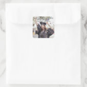 Gefeliciteerd Afstuderen Foto HIgh School College Vierkante Sticker (Tas)