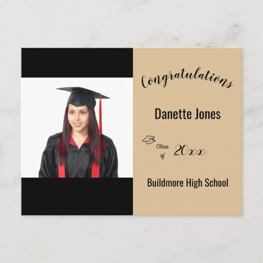 Gefeliciteerd Afstuderen Foto Jaar School Postca Briefkaart (Voorkant)