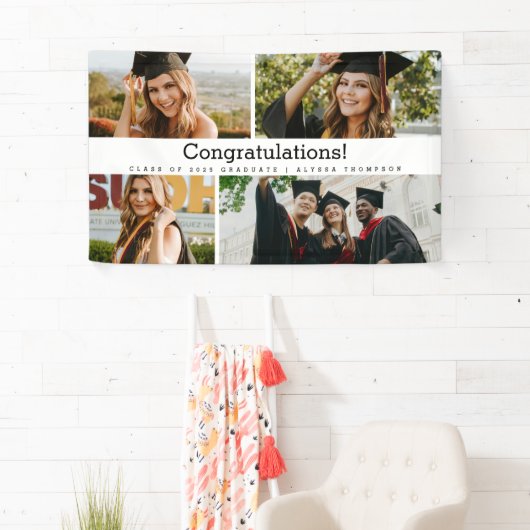 Gefeliciteerd Afstuderen foto Klasse jaar Custom Spandoek (Insitu)