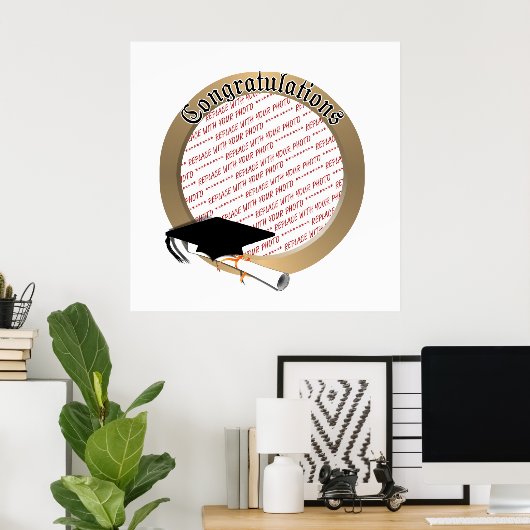 "Gefeliciteerd" Afstuderen Foto Lijst Poster (Thuiskantoor)