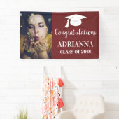 Gefeliciteerd Afstuderen Foto Maroon Spandoek (Insitu)