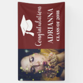 Gefeliciteerd Afstuderen Foto Maroon Spandoek (Verticaal)