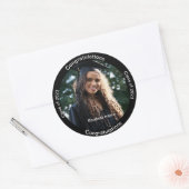 Gefeliciteerd Afstuderen Foto Ronde Sticker (Envelop)