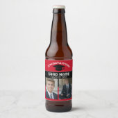 Gefeliciteerd Afstuderen - Foto rood zwart Afstude Bier Etiket (Voorkant)